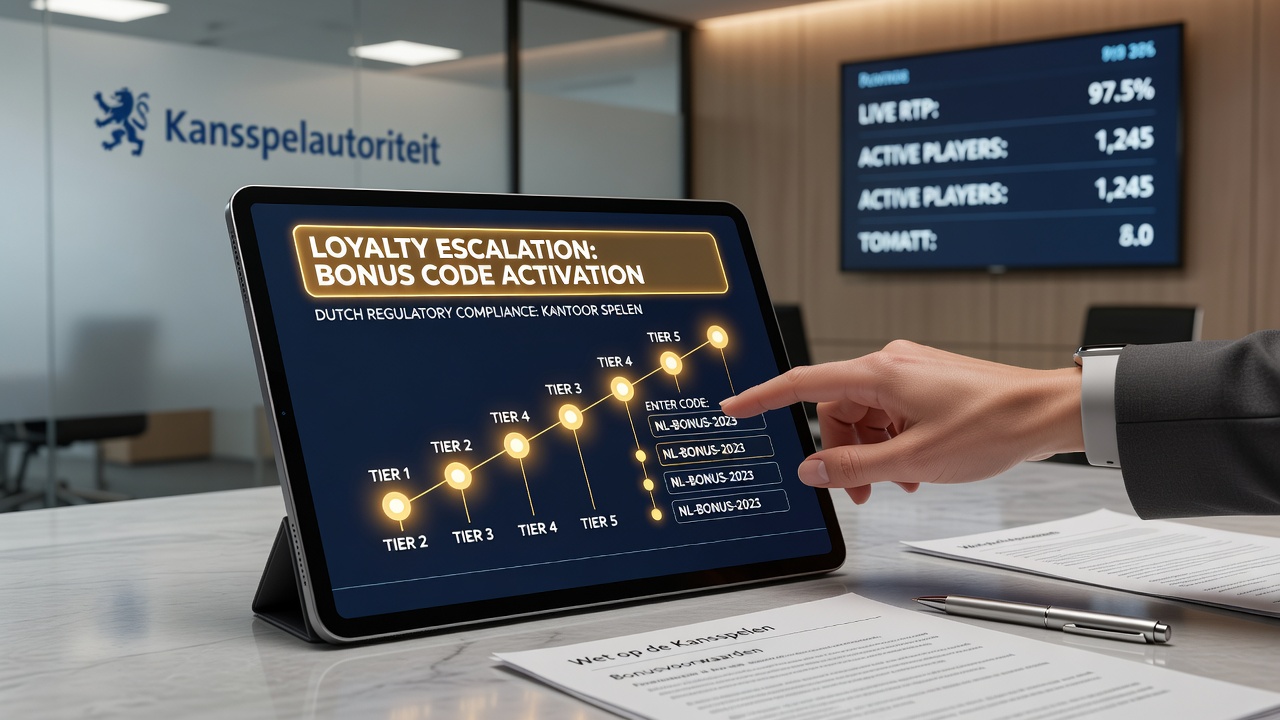 Mobiele live casino interface met bonuscode invoer en loyaliteitsniveaus op een smartphone scherm
