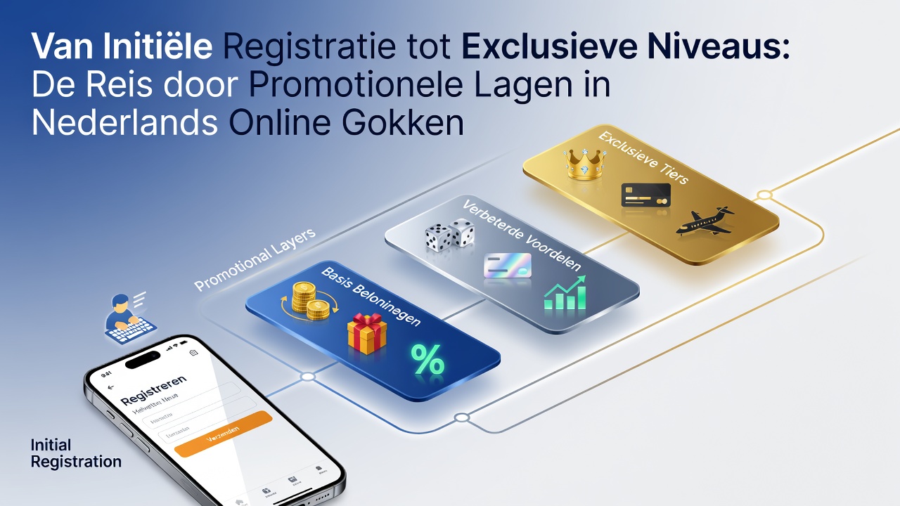 Overzicht van promotielagen in Nederlandse online casino's vanaf registratie tot VIP-niveaus