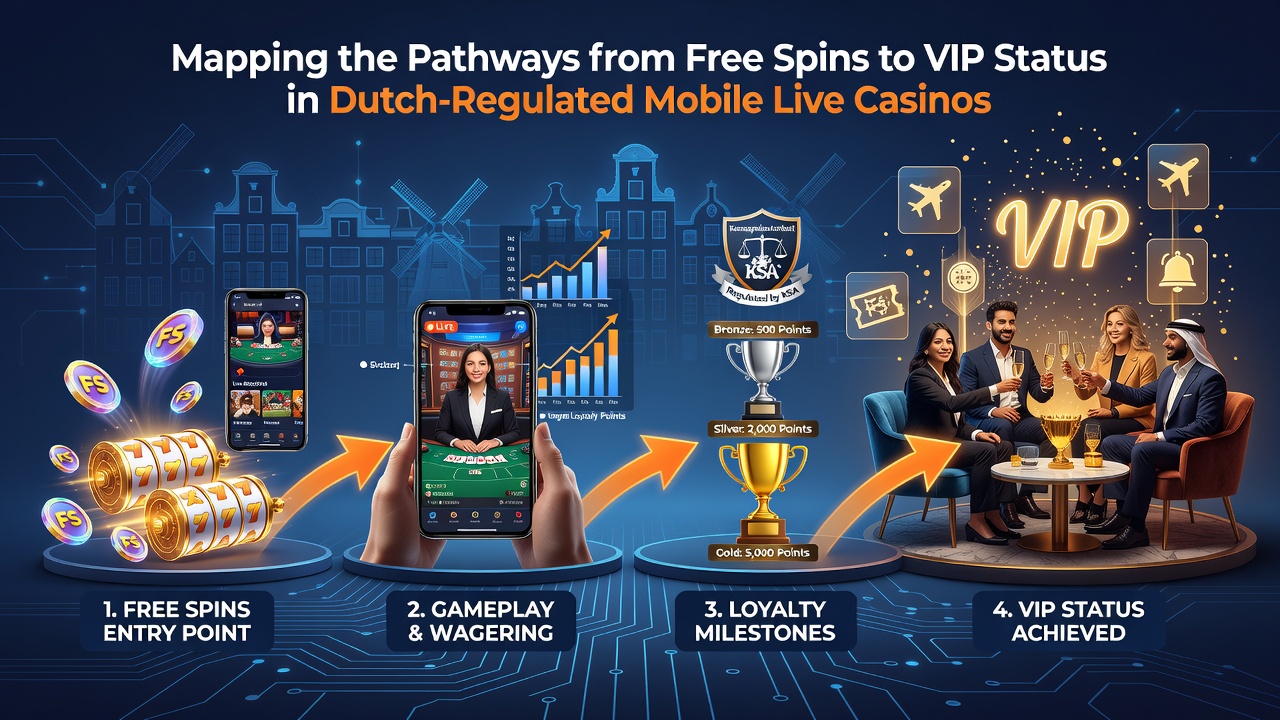 VIP dashboard in een mobiele live casino app met voortgangsbalken en beloningen