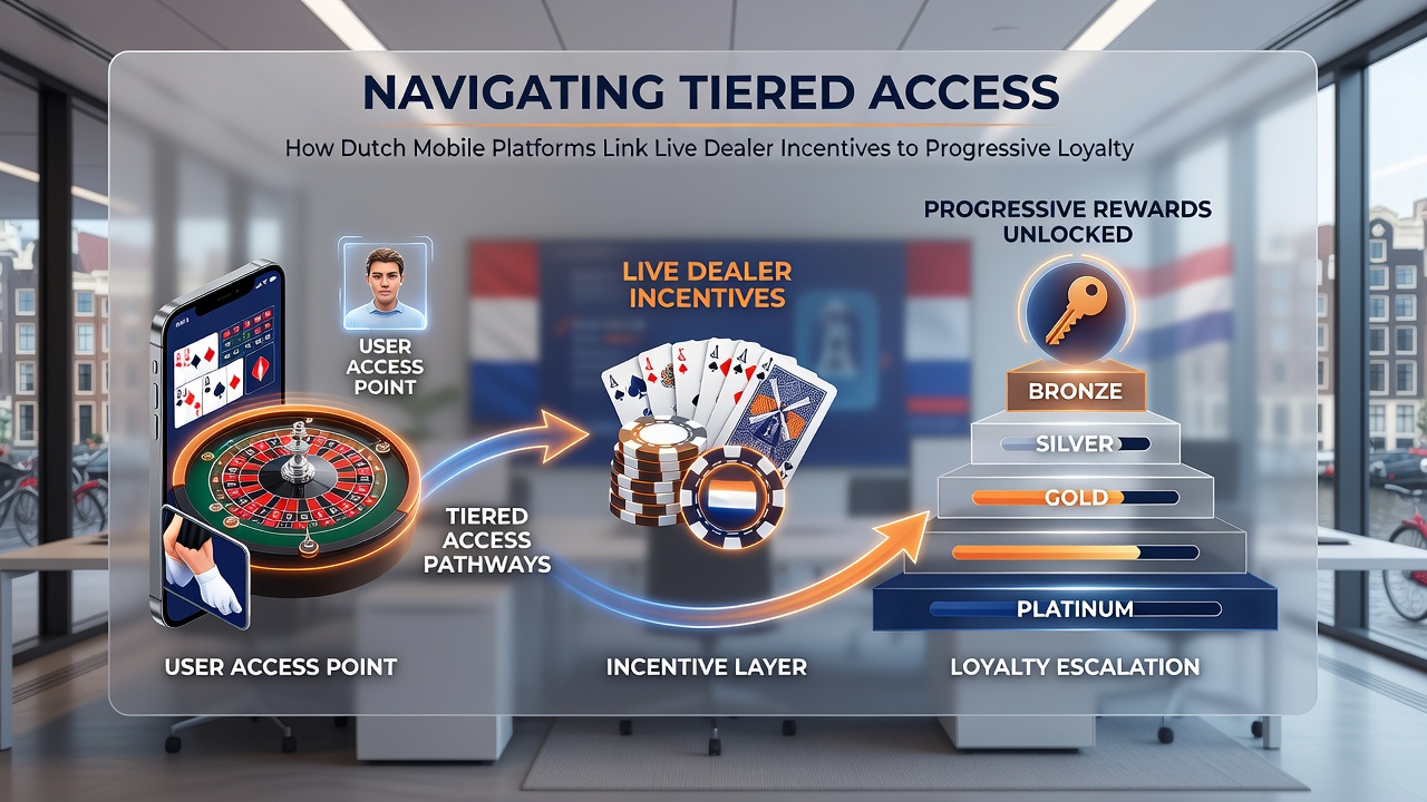 Grafiek die toont hoe live dealer incentives leiden tot hogere loyaliteitstiers op mobiele platforms