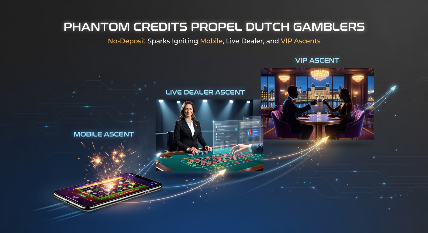 Spannende weergave van fantoomcredits die Nederlandse spelers lanceren in mobiele en live casino-werelden, met flitsende bonussen en VIP-ladders