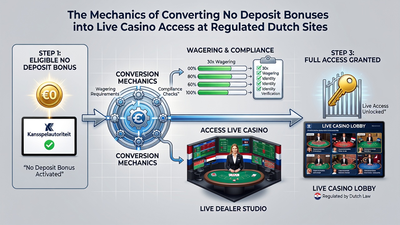 Close-up van een live casino sessie met dealer en digitale bonus tracker op een Nederlands platform